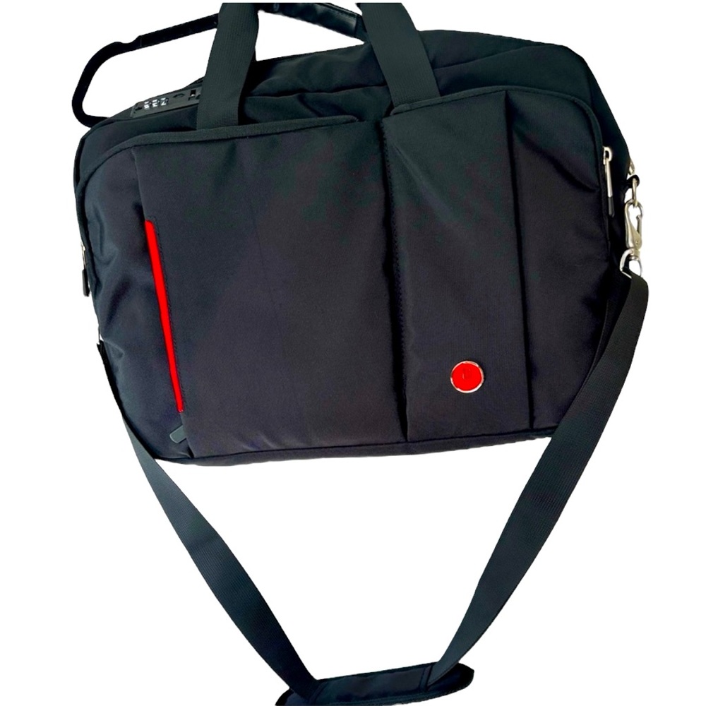 Black lockable laptop bag
